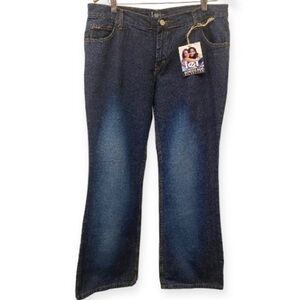 L.E.I. NWT Sz 13 Flare LEI Jeans Mid Rise Dark Wash Y2K Style  New With Tags